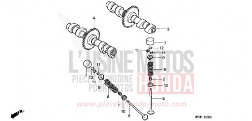 ARBRE A CAMES/SOUPAPE CB500SX de 1999